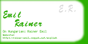 emil rainer business card